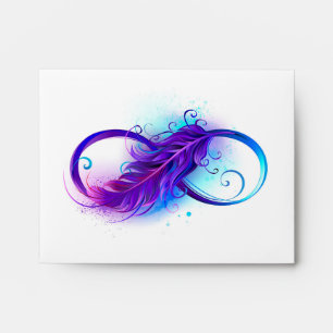 Infinity with Purple Feather Envelope