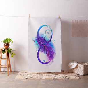 Infinity with Purple Feather Fabric