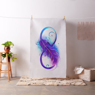 Infinity with Purple Feather Fabric
