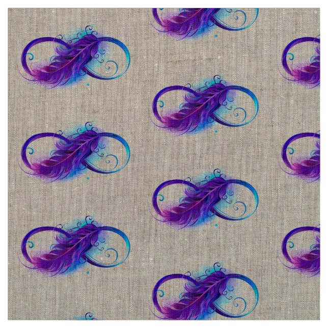Infinity with Purple Feather Fabric (Swatch)