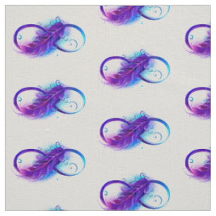 Infinity with Purple Feather Fabric