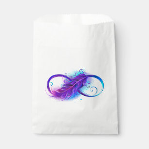 Infinity with Purple Feather Favour Bag