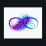 Infinity with Purple Feather Flyer<br><div class="desc">Infinity symbol with a beautiful feather painted in purple and blue bright colours on white background.</div>