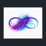 Infinity with Purple Feather Flyer<br><div class="desc">Infinity symbol with a beautiful feather painted in purple and blue bright colours on white background.</div>