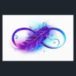Infinity with Purple Feather Flyer<br><div class="desc">Infinity symbol with a beautiful feather painted in purple and blue bright colours on white background.</div>