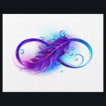 Infinity with Purple Feather Flyer<br><div class="desc">Infinity symbol with a beautiful feather painted in purple and blue bright colours on white background.</div>