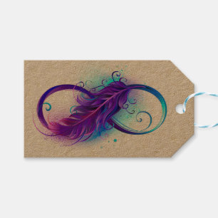 Infinity with Purple Feather Gift Tags