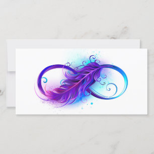 Infinity with Purple Feather Holiday Card