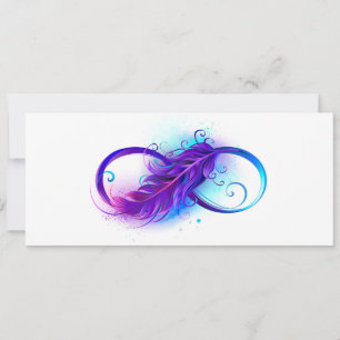 Infinity with Purple Feather Holiday Card