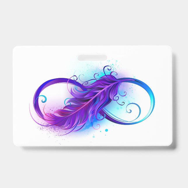 Infinity with Purple Feather ID Badge (Front)