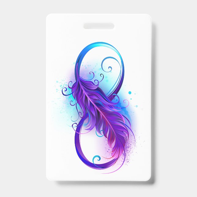 Infinity with Purple Feather ID Badge (Front)