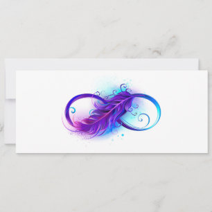 Infinity with Purple Feather Invitation