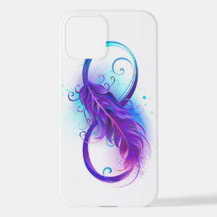 Infinity with Purple Feather iPhone 12 Case
