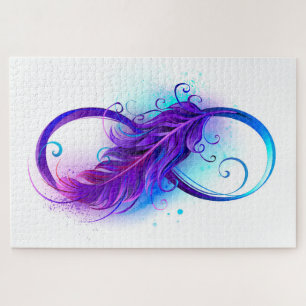 Infinity with Purple Feather Jigsaw Puzzle