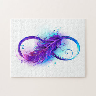 Infinity with Purple Feather Jigsaw Puzzle