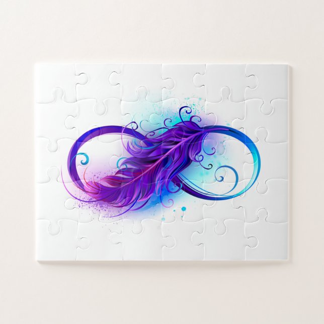 Infinity with Purple Feather Jigsaw Puzzle (Horizontal)