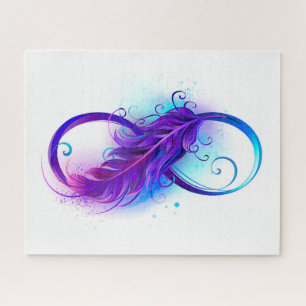 Infinity with Purple Feather Jigsaw Puzzle