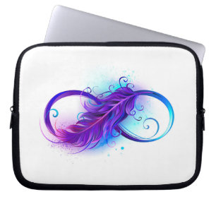 Infinity with Purple Feather Laptop Sleeve