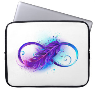 Infinity with Purple Feather Laptop Sleeve