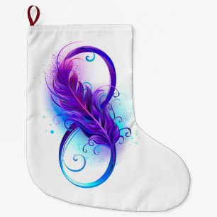 Infinity with Purple Feather Large Christmas Stocking