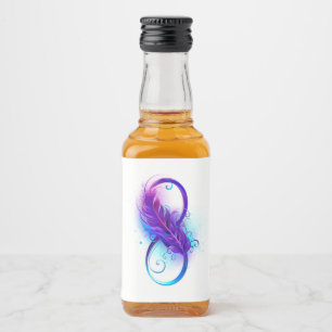 Infinity with Purple Feather Liquor Bottle Label