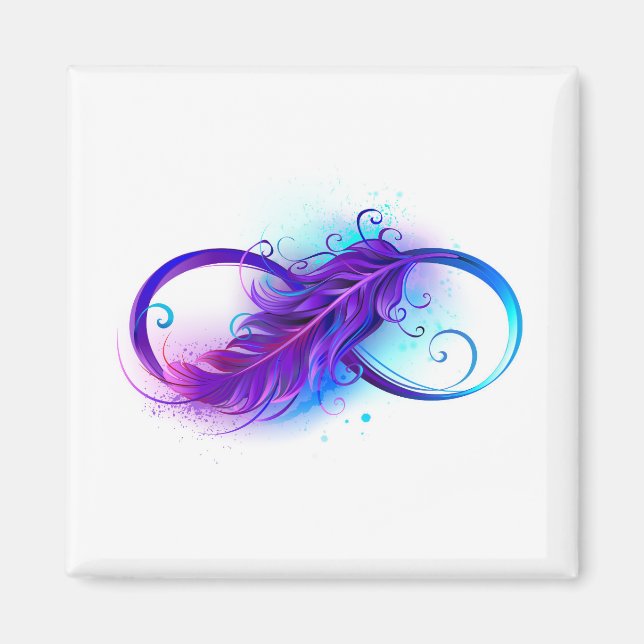 Infinity with Purple Feather Magnet (Front)
