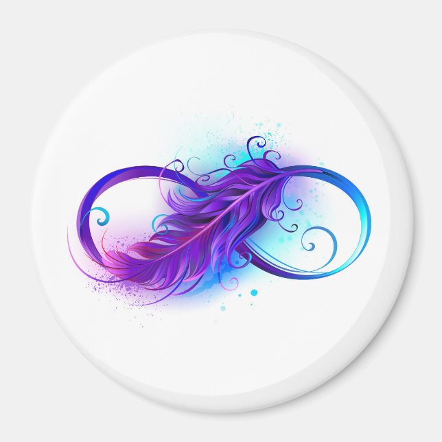 Infinity with Purple Feather Magnet (Front)