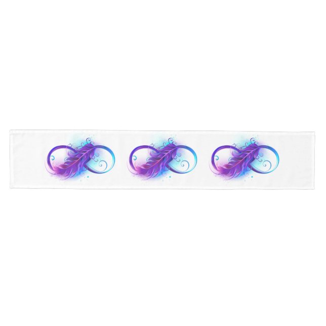 Infinity with Purple Feather Medium Table Runner (Horizontal)