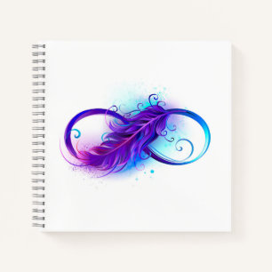 Infinity with Purple Feather Notebook