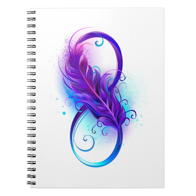 Infinity with Purple Feather Notebook (Front)