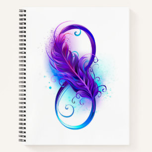 Infinity with Purple Feather Notebook