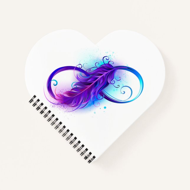 Infinity with Purple Feather Notebook (Front)