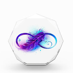 Infinity with Purple Feather Photo Block