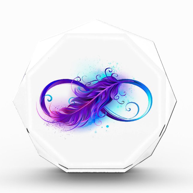 Infinity with Purple Feather Photo Block (Front)