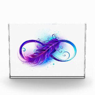 Infinity with Purple Feather Photo Block