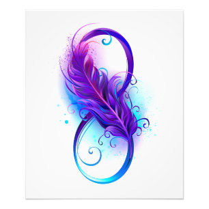 Infinity with Purple Feather Photo Print