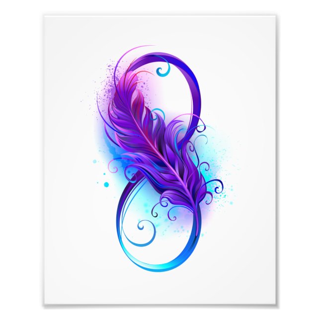 Infinity with Purple Feather Photo Print (Front)
