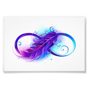 Infinity with Purple Feather Photo Print