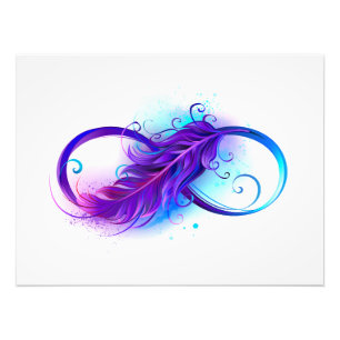 Infinity with Purple Feather Photo Print