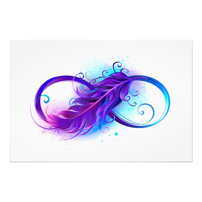 Infinity with Purple Feather Photo Print (Front)