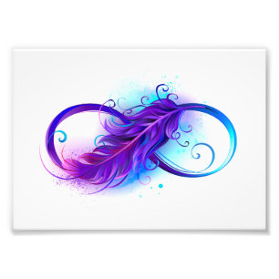 Infinity with Purple Feather Photo Print