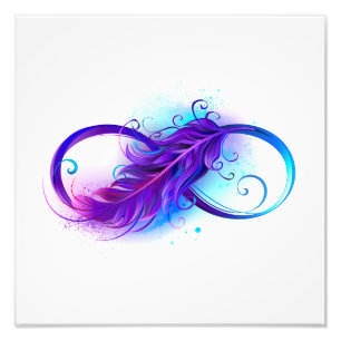 Infinity with Purple Feather Photo Print