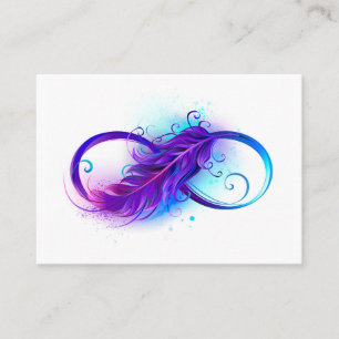 Infinity with Purple Feather Place Card