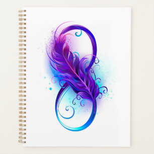 Infinity with Purple Feather Planner