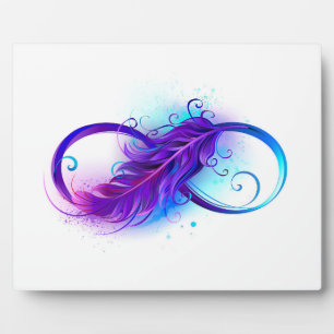 Infinity with Purple Feather Plaque