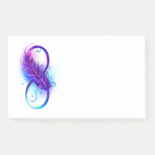 Infinity with Purple Feather Post-it Notes