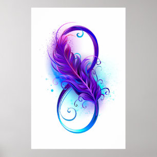 Infinity with Purple Feather Poster