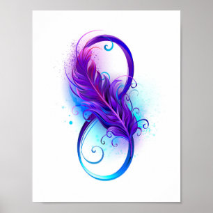 Infinity with Purple Feather Poster