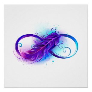 Infinity with Purple Feather Poster