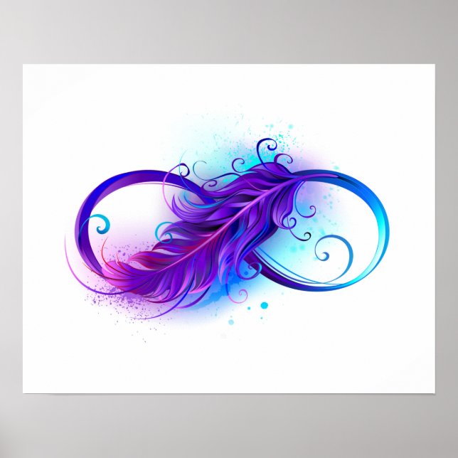 Infinity with Purple Feather Poster (Front)